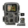 Câmeras de caça ao ar livre Mini Trail Camera 4K HD 20MP 1080P Infravermelho Visão Noturna Movimento Ativado Jogo de Armadilha Ip66 Drop Delivery Sport Dhxtk