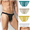 Mutande Mesh Uomo Slip Mutandine Intimo estivo Uomo G-String Perizoma Solido Custodia convessa Traspirante Comfort Underpant Drop Delivery Dhtvx