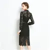 Work Dresses Women Boutiqu Lace Dress Long Sleeve Hollow Slim 2024 Spring Summer High-End Noble Lady Ol Party Drop Delivery Apparel Wo Dheb6