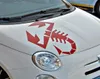 1pcs for Fiat 500 595 Abarth Scorpion Car Bonnet Side Stripes Stickers Decal Graphic Da40011 Car Styling Accessories7944725