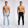 Men's Jeans New Men Stretch Skinny Jeans Casual Slim Fit Work Trousers Male Vintage Wash Plus Size Pencil Pants Denim Jogger Jeans for MenL240119