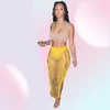 ANJAMANOR Sexy Crochet Knitted Long Skirts Summer Vacation Outfits Beach Club Wear Hollow Out Split Maxi Skirt Yellow D83DC17 Y082211173