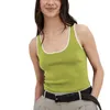 Réservoirs pour femmes Femmes Y2K Color Block Sans manches Cami Chemises Scoop Cou Côtelé Débardeurs Basic Knit Camisole Gilet