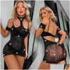 Basic & Casual Dresses Casual Dresses Y Women Erotic Dress Lingerie Babydoll Underwear Translucent Chemises Teddies Bodysuits Costume Dhbo6