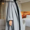 Maxmaras casaco de caxemira designer manuela qualidade superior dupla pura caxemira onda água temperamento fumaça cinza alto luxo longo lã