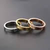 Band Rings Trendy Stainless Steel Rose Gold Color Love Rfor Women Men Couple CZ Crystal Rings Luxury Brand Jewelry WeddGift J240119