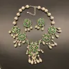 Extravagant Green Rhinestone Pearl Necklace Earrings Advanced Women's Wedding Banquet Evening Dress The Best Accessory