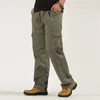 Мужские брюки, мужские зимние теплые свободные армейские хлопковые мужские брюки с несколькими карманами, утепленные беговые брюки, эластичные бархатные брюки-карго, размер M-6XL