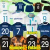 Maillot Esport OM 2024 Junior OUNAHI Mar Seilles Camisas de futebol especiais AUBA SARR Versão VITINHA King Maillots de Foot CLAUSS CORREA 23 24 GUENDOUZI Camisas infantis