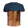 Bel karın şekillendirici erkek tişört yaz komik vücut altı paket abs kas tişört camisetas hombre 3d baskı sahte kısa kollu fitness dhtxs