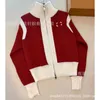 Pulls pour femmes Designer Brand Wind Zippered Laine Cardigan tricoté Nouvel An Rouge Sweet Little 2024 Modèle MWL4