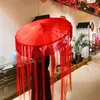 Parapluies 82cm rouge décoratif pas cher pare-soleil parapluie ancien gland Hanfu Antique huile papier ruban accessoires Parasol parapluies Cosplay