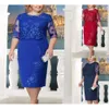 Plus Size Dresses Plus Size Women Summer Autumn Dress Elegant Lace Dress Female Blue Evening Party Dresses Big Size Curvy Cocktail Vestido Designer Dress 656