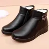 Botas Meotina Mulheres Genuíno Couro Tornozelo Redondo Toe Flat Zipper Cristal Senhoras Moda Bota Curta Outono Inverno Sapatos Preto 40