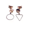 Boucles d'oreilles pendantes pour femmes, bijoux en or violet pur russe 585, couleur Rose 18 carats exquise pour amis