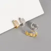 Boucles d'oreilles WPB 925 en argent sterling à trois rangées de diamants en zircon pour hommes et femmes, bijoux tendance à haute teneur en carbone