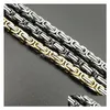 Chains Hip Hop Fashion Stainless Steel Men Necklace Chain Link Byzantine Tennis Cubin Bar Body Jewelry Wholesale Drop Delivery Jewelry Dhtpc