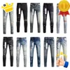 Marchio viola Designer da uomo per jeans skinny moto alla moda patchwork strappato buco tutto l'anno Sdouc a gamba sottile