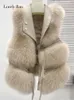 Женские жилеты, куртка без рукавов из искусственного меха, женский шикарный однотонный женский жилет 20244, осенне-зимний пушистый толстый теплый женский жилет на молнии