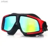 Tauchzubehör, professionelle Schwimmbrille mit großem Rahmen, Myopie-Beschichtung, Anti-Fog-Dioptrien-Tauchbrille, Anti-UV-Männer und Frauen, Brillenetui YQ240119