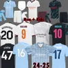 2024 مجموعات المجموعات 2025 الرابع من قمصان كرة القدم Foden de Bruyne Haaland Doku Blue Moon Grealish Man Cities 4th Football Shirt 23 24 25 Kit Kids City Shirts 3XL 4XL