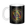 Muggar Flower of Life Mug Custom Sephiroth Sacred Geometry Mandala Coffee Ceramic Creative Gift Outdoor Work Camping Cups och