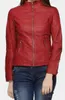 Rote Damen-Lederjacke für Damen, echtes Lammfell, Partykleidung