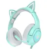 Populära Onikuma K9 Cat Ear Headworn Wired Computer Phone Esports Buller Reduction Game Earphones 7.1 Channel