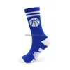 Sports Socks 5Lel Mens Hosiery Basketball Trendy Brand Personalized Football Print Mid Length Outdoor Running Sweat-Absorbing Long D Dhjps