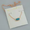 Designer Kendras scotts Neclace Jewelry Inks Oval Gold Thread Pine Blue Turquoise Short Necklace Neckchain Collar Chain