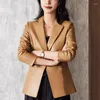 Veste en cuir 2024 véritable pour femme, manteau Slim en peau de mouton, élégant, printemps-automne