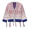 Damskie dzianiny Tassels Ogniarne swetry dla kobiet Button Street Knitte Sweters 2024 Długie rękaw V Scarigan Knitwears