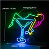 Led Neon Sign Licht Vrouw Wijnglas Bar Thuis Slaapkamer Bruiloft Esthetische Kamer Verjaardag Clue Versier USB R230613 Drop Delivery Lights Dhilb