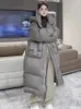 معاطف الخندق النسائية الكورية الشتوية لأسفل معطف القطن النساء الدفء الكثيف باركاس مقنعين
