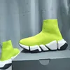 Botas de tricô grossas para mulheres da primavera outono tenis masculino escorregar no dedo redondo de pé casual botines femme