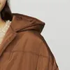 Trenchs de femmes manteaux prix de liquidation femmes marron sweats à capuche veste hiver dames manches longues fermeture éclair manteau chaud