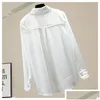 Blouses Femmes Chemises Blouses Femmes Amour Coeur Perles Perles Volants Travail Noir Blanc Blouse Automne Coréen Chemise Élégante Longue SL Dhvrh