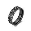 High Quality Titanium Steel Diamond Square Zircon Ring Gold Plated Ladies Rings Jewelry