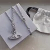 Saturn Designer Damen Perlenkette Viviane Choker Anhänger Kette Kristall Gold Halskette Schmuck Westwood Accessoires 939