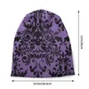 Bérets Crâne Damassé Motif Bonnet Chapeaux Cool Tricot Chapeau Pour Femmes Hommes Hiver Chaud Halloween Sorcière Goth Occulte Skullies Bonnets Casquettes