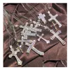 Hanger Kettingen Hip Hop Briljant Vrouwen Mannen Kruis Simate Diamanten Ketting Hanger Ketting Christelijke Fijne Lichaam Sieraden Punk Brithday Ch Dhlzv