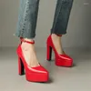 Модельные туфли PXELENA 10, элегантные женские туфли ярких цветов для вечеринок, свадьбы, лакированные кожаные туфли на очень высоком каблуке, весна-осень 2024