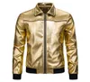 Men039s Gold Metallic Nightclub Jacket Slim Fit Zip Up Varsity Baseball Bomber Jacket Men Shiny Party Dance Disco Jackets Coats4110979