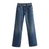 Jeans pour femmes Femmes Mode Printemps Automne Large Jambe Longueur Cheville Pantalon Droit Taille Moyenne Streetwear Chic Femme Denim Pantalon