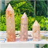 Konst och hantverk gåvor hem trädgård naturlig körsbärsblomning agat punkt trolltorn obelisk helande kristalldekoration mineraler släpp deli dhpoi