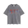 Мужская футболка Дизайнерская футболка Gallere Модные короткие рукава выцветшие хлопковые футболки с принтом Футболка High Street Роскошные женские футболки для отдыха Размер XS-XL-24