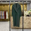 Maxmaras Coat Cashmere Designer Manuela Top Quality Mara101801 Cashmere Green High End Double Breasted ull Long