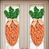 Fiori decorativi Ghirlanda a goccia di Pasqua Corona rustica artificiale di carota primaverile Swag Tessuto per porta Cornice per camino Decorazione per interni ed esterni