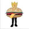 High Quality burger with crown Mascot Costume Cartoon Anime theme character Unisex Adults Size Advertising Props Christmas Party Outdoor Outfit Suit