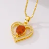 Charms Heart Shape Gemstone Zircon Pendant Girls Elegant Wedding Party Gift Necklace Accessories